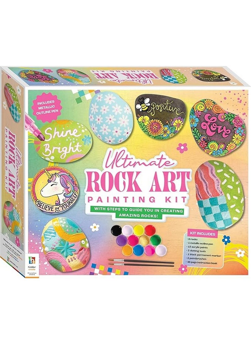 Hinkler Ultimate Rock Art Painting Kit – DIY Craft Set for Kids with Rocks, Paints, Brushes, and Creative Art Tools for Rock Painting, Custom Designs, & Décor