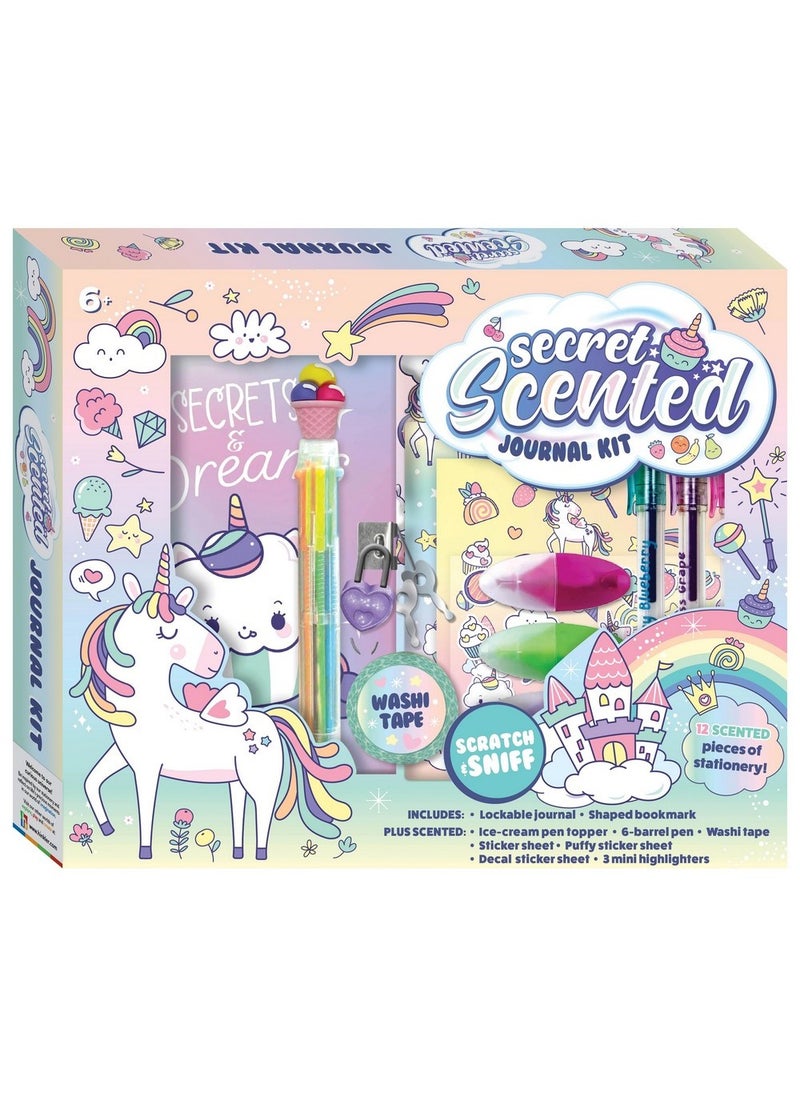 Hinkler Secret Scented Journal Kit - DIY Scented Journal Set includes 96-pp lockable journal, a shaped unicorn bookmark & tons of scented goodness, Creative Writing & Craft Kit for Kids,  Aromatic Craft Project