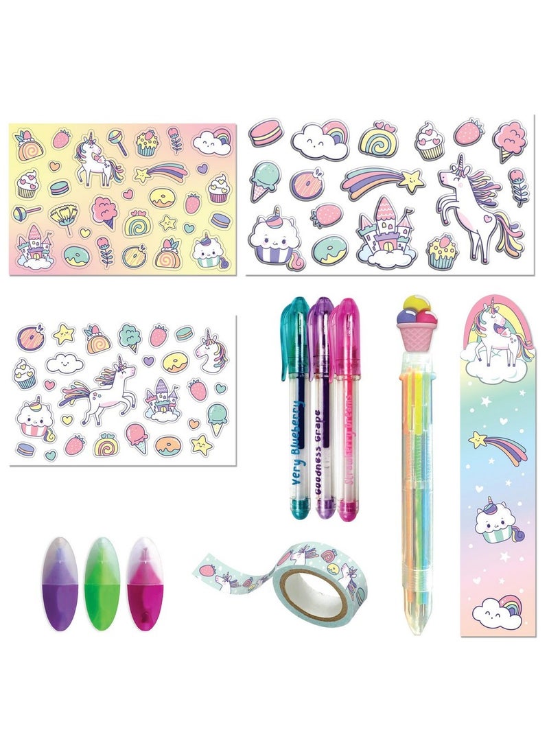 Hinkler Secret Scented Journal Kit - DIY Scented Journal Set includes 96-pp lockable journal, a shaped unicorn bookmark & tons of scented goodness, Creative Writing & Craft Kit for Kids,  Aromatic Craft Project