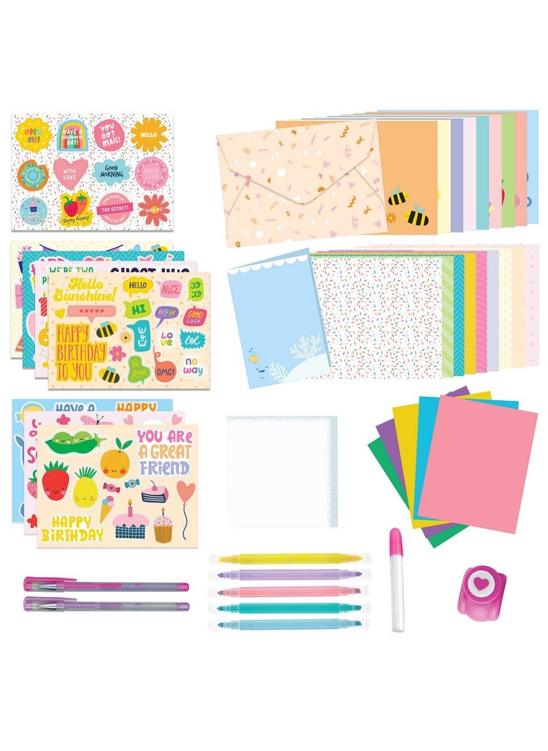 Hinkler Mindful Me BFF Card Making Kit - DIY Friendship Card Kit includes a book with project ideas, plus cards, envelopes, stickers, a hole punch, markers, and more, a Creative Craft Set for Kids, Custom Cards for BFFs, Personalized Greeting Cards