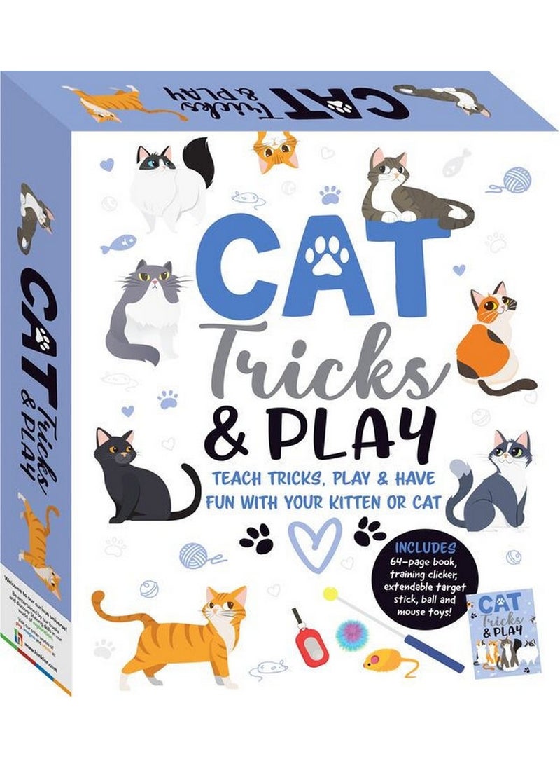 Hinkler Cat Tricks & Play Kit includes 64-page Book, Training Clicker, Extendable Target Stick, and Ball and Mouse Toys! Interactive Cat Toy Set, Teach Your Cat Fun Tricks, Safe & Stimulating Play, Fun Pet Playtime Kit