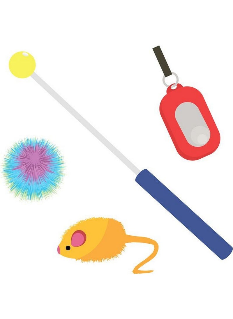 Hinkler Cat Tricks & Play Kit includes 64-page Book, Training Clicker, Extendable Target Stick, and Ball and Mouse Toys! Interactive Cat Toy Set, Teach Your Cat Fun Tricks, Safe & Stimulating Play, Fun Pet Playtime Kit