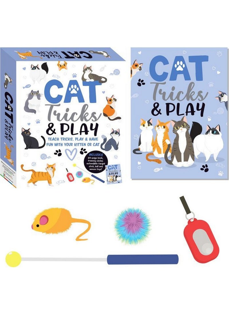 Hinkler Cat Tricks & Play Kit includes 64-page Book, Training Clicker, Extendable Target Stick, and Ball and Mouse Toys! Interactive Cat Toy Set, Teach Your Cat Fun Tricks, Safe & Stimulating Play, Fun Pet Playtime Kit