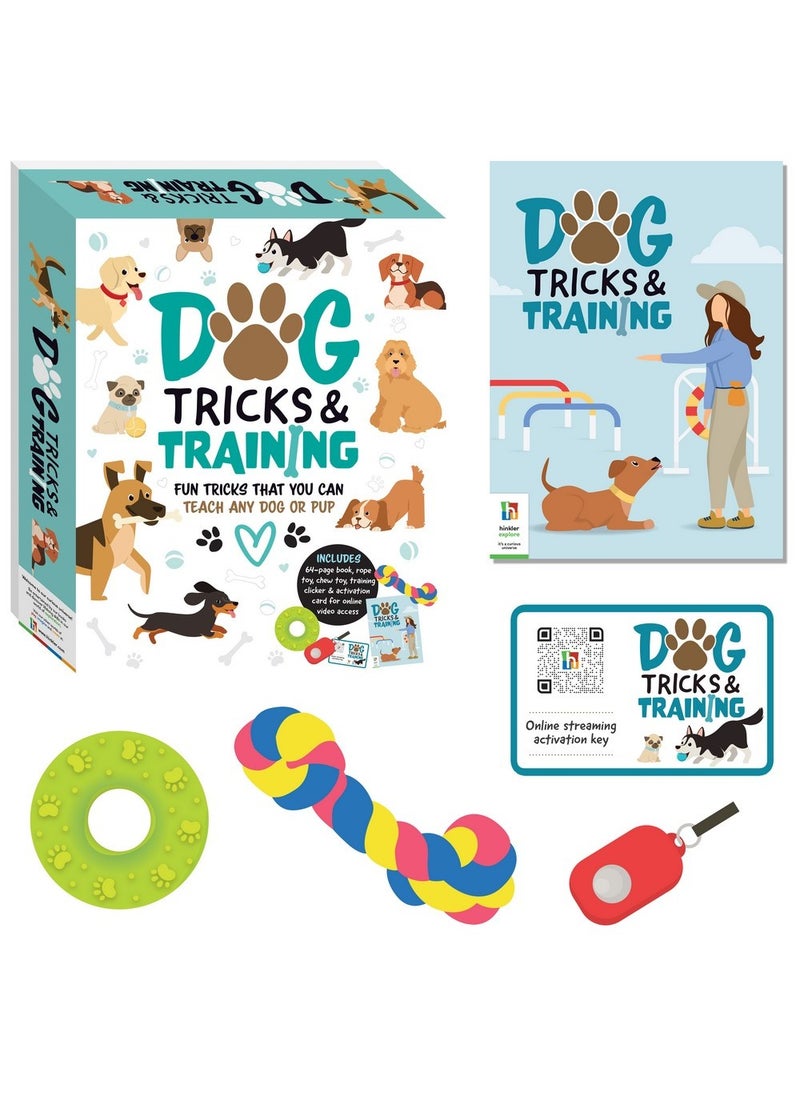 Hinkler Dog Tricks & Training Kit include 64-page Book, Rope Toy, Training Clicker, Activation Card for Online Video Access, Interactive Dog Training Set, Ideal for Dog Owners and Beginners