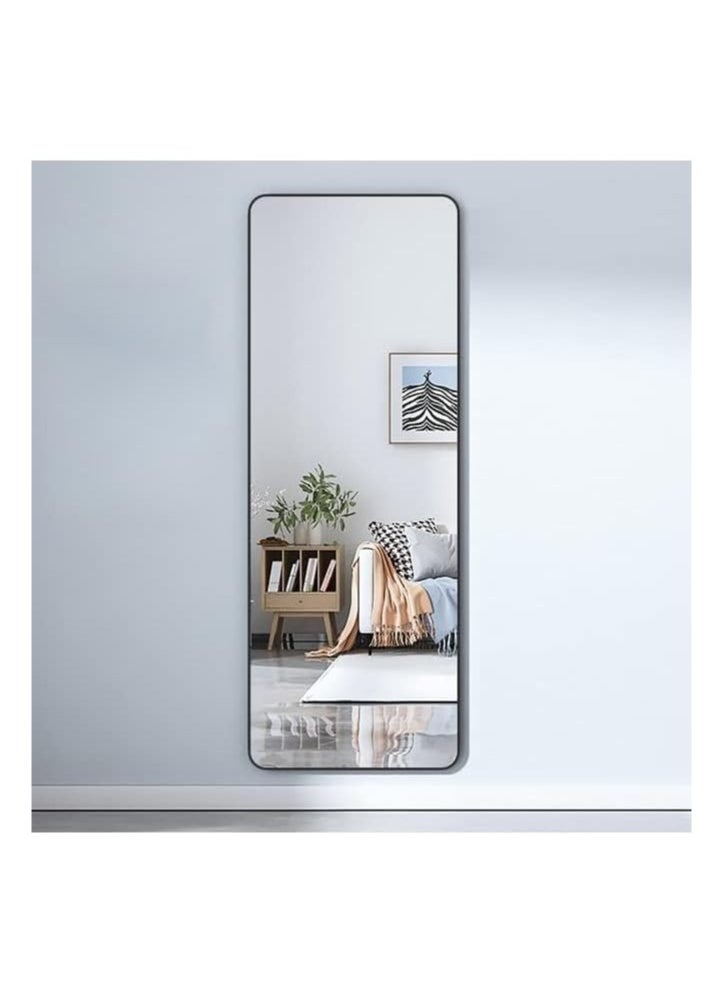 Vparty Large Full-Length Standing Mirror (50x160cm) with HD Imaging, Aluminum Alloy Frame, and Stable Stand Bracket – Durable and Stylish Floor Mirror with Arched Design, Freestanding or Wall-Mounted, Functional Accent Mirror for Bedroom, Hallway, Living Room, and Entryway, Modern Home Decor, Leaning or Hanging Full Body Mirror