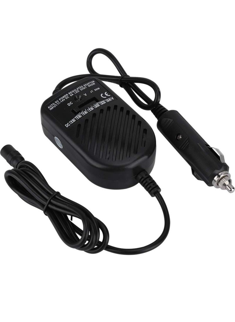 Adjustable Output Voltage Car Laptop Charger, 15-24V High Efficiency 80W Charger, for Laptop Notebook Home