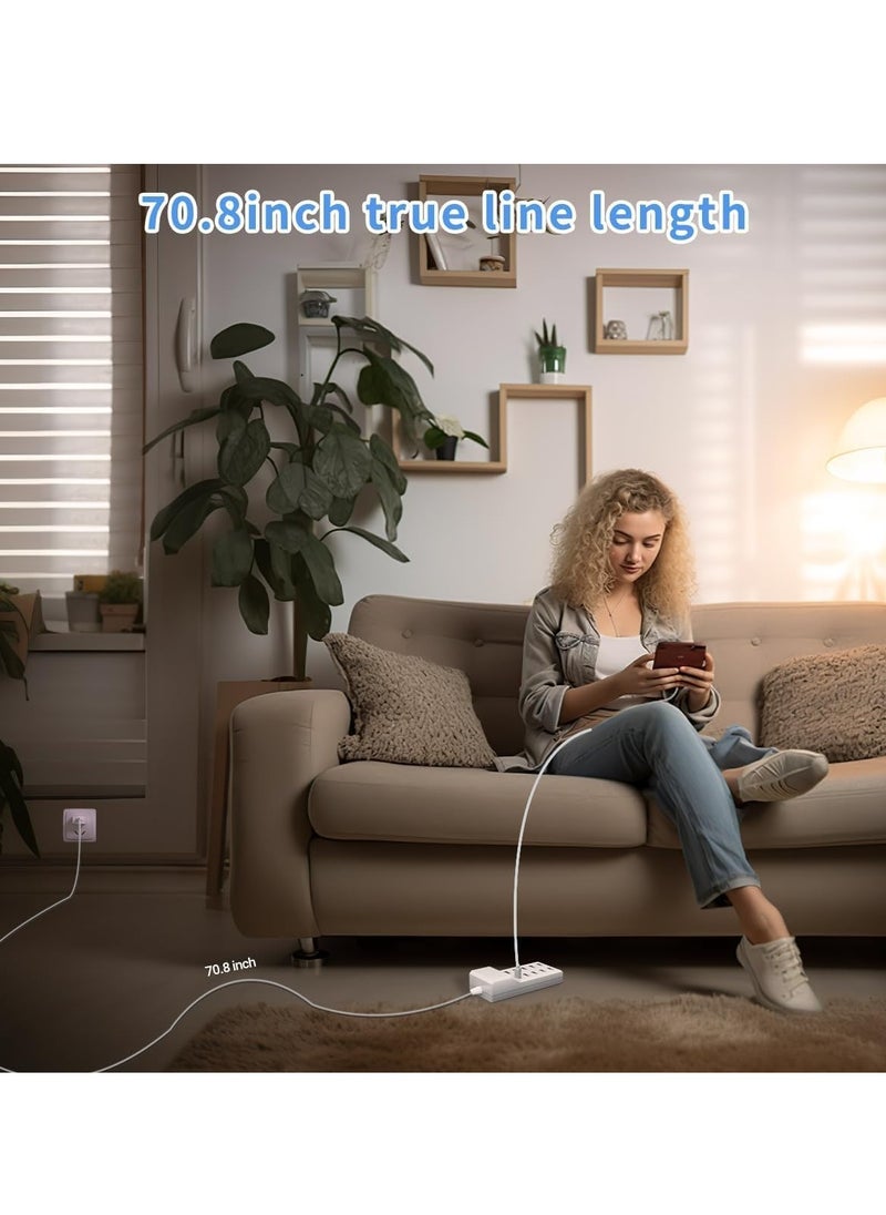 USB Charging Station - 10 Ports USB Charger Dock with 70.8 Inch Extension Cord, Multi-Device Charging for Phones, Cameras, Bluetooth Headsets (2PC) – High-Speed Charging Hub for Home & Office