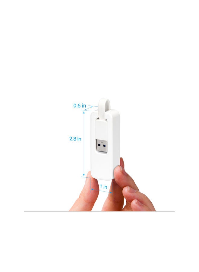 USB 2.0 to 100Mbps Ethernet Network Adapter White