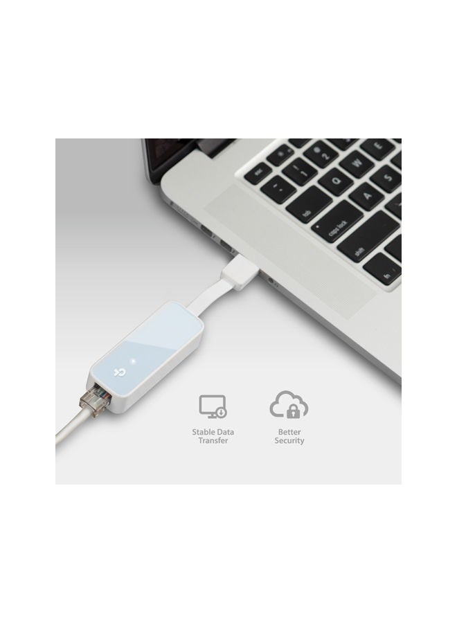 USB 2.0 to 100Mbps Ethernet Network Adapter White