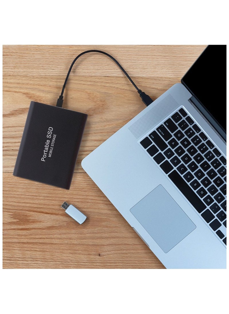 2TB Portable External Hard Drive, Mini SSD Hard Drives,Solid State External Drives,Computer Backup Drive,USB 3.1 to Type-C Support Data Storage Transfer for Windows XP PC Laptop and Mac(Black)