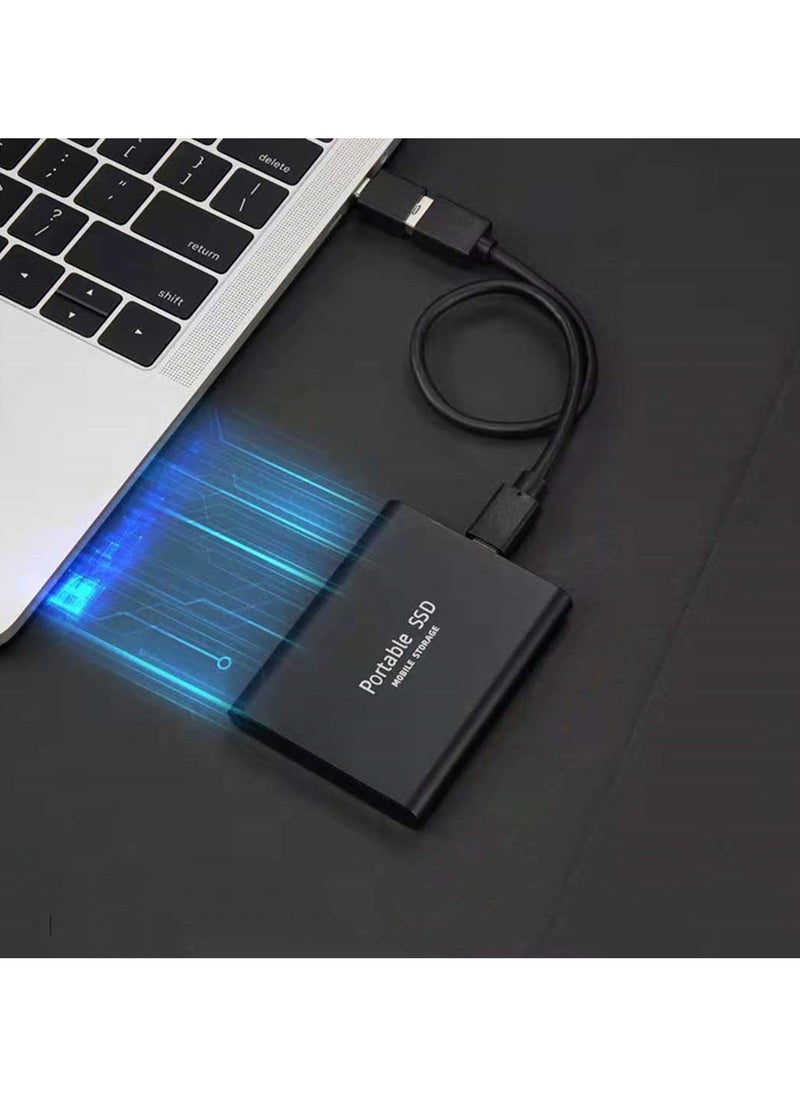 2TB Portable External Hard Drive, Mini SSD Hard Drives,Solid State External Drives,Computer Backup Drive,USB 3.1 to Type-C Support Data Storage Transfer for Windows XP PC Laptop and Mac(Black)