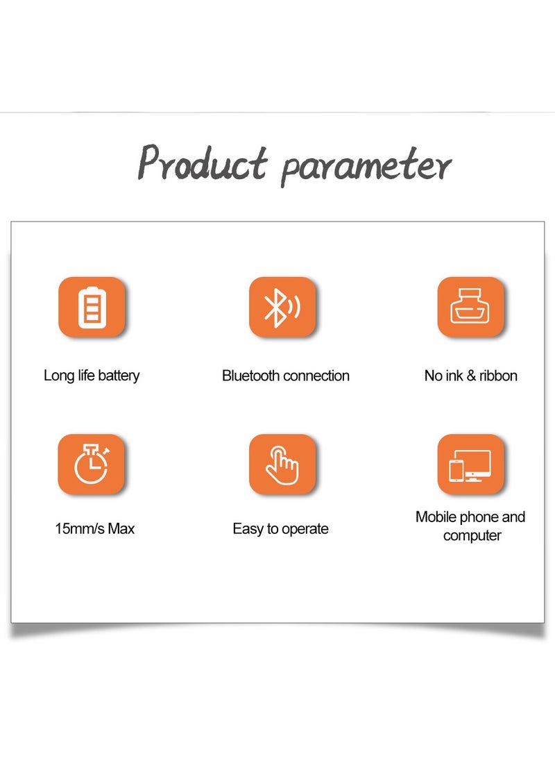 Label Maker Machine,Thermal Label Printer, Mini Portable Bluetooth Thermal Labeler for Barcode, Name, Address, Labeling, Mailing Compatible with Phone & Laptop