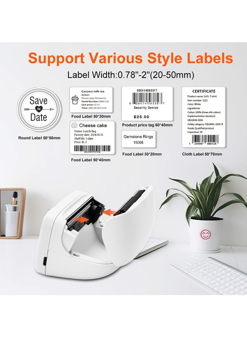 Label Maker Machine,Thermal Label Printer, Mini Portable Bluetooth Thermal Labeler for Barcode, Name, Address, Labeling, Mailing Compatible with Phone & Laptop