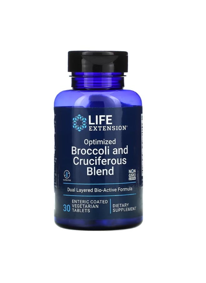 Optimized Broccoli and Cruciferous Blend 30 Enteric Coated Vegetarian Tablets