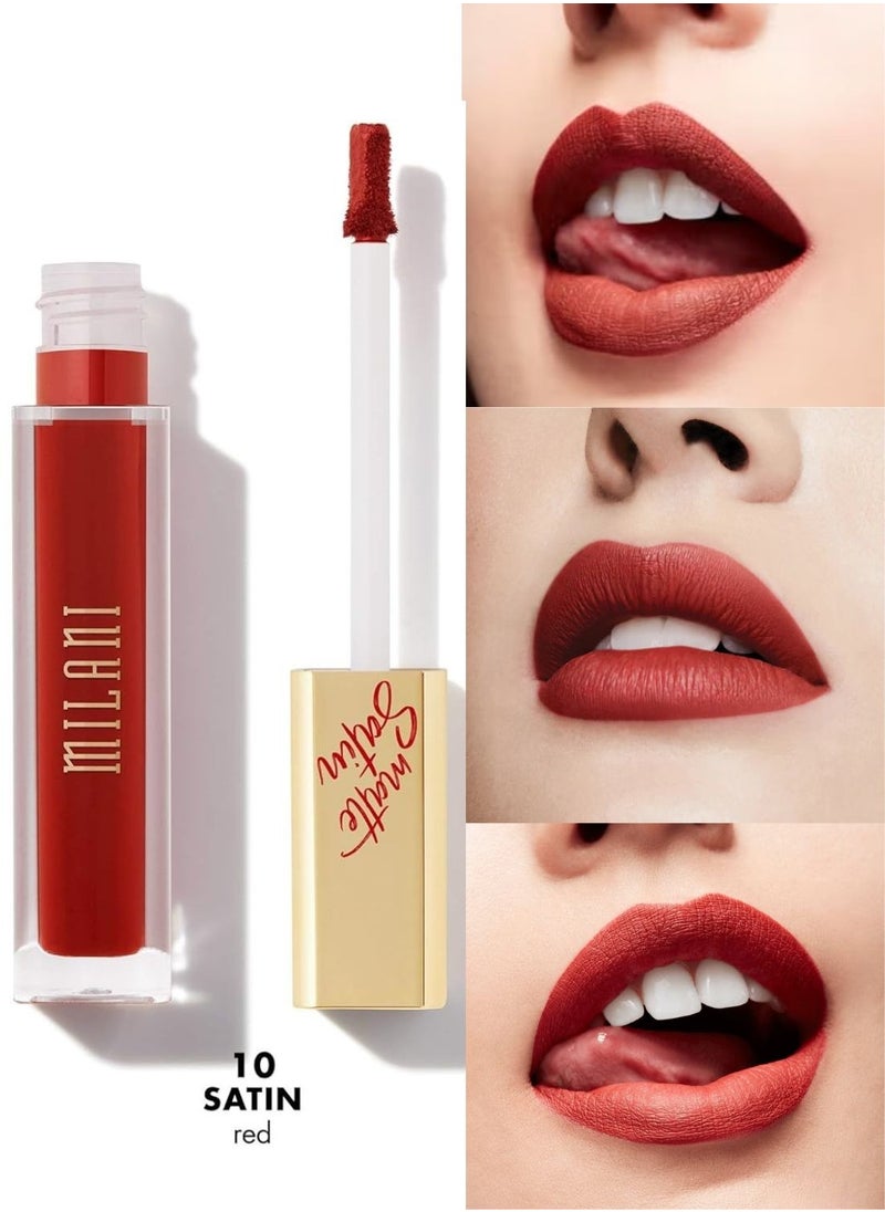 Milani Amore Satin Matte Lip Crème - Shade 10 (Satin) | Long-Lasting, Lightweight, Velvet-Matte Finish | Hydrating, Full-Coverage Liquid Lipstick