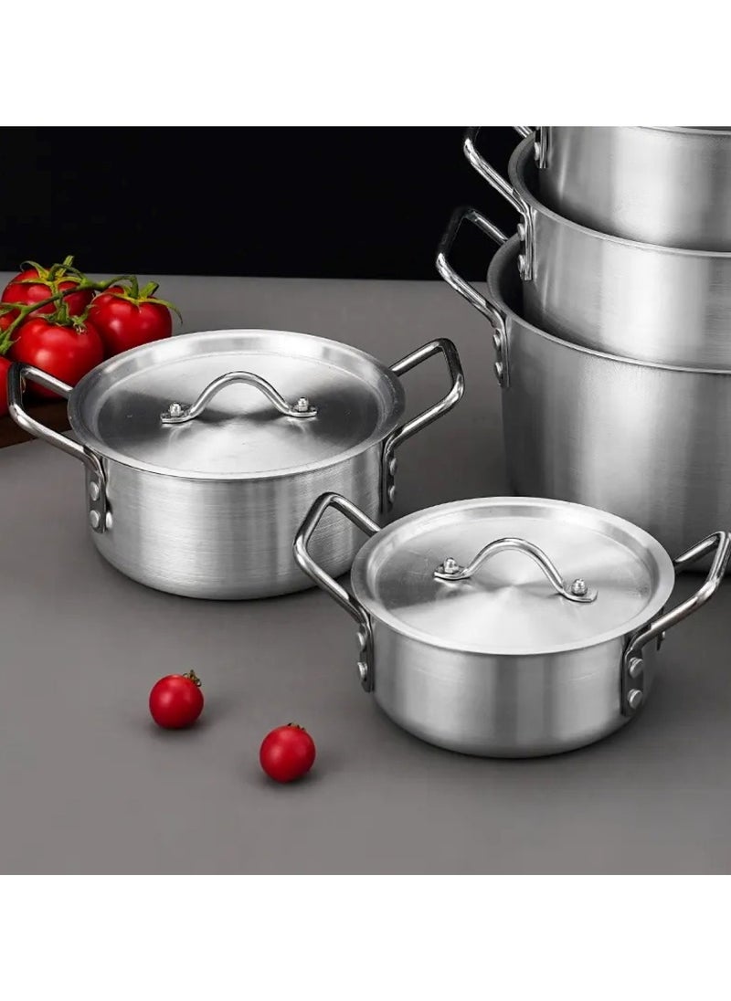 7-Piece Aluminum Hot Pot Cookware Set with Lids Kitchen Cooking Essentials