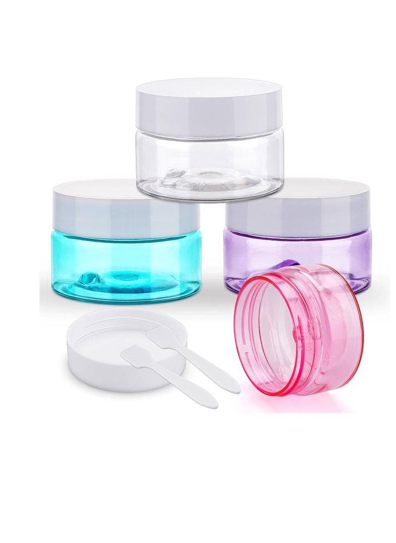 Cosywell Travel Jars Containers Cream Jars for Toiletries TSA Approved 1oz 4 Pack Refillable Cosmetic Containers Leak-proof Plastic Travel Size Containers with Lid for Makeup Cosmetics (4color)