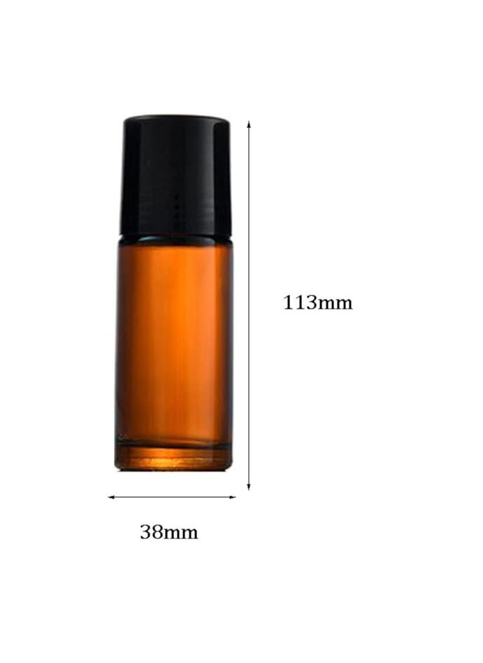 Wresty 1.7 Oz/50ml Glass Roll On Bottles Empty Deodorant Bottles Leak-Proof DIY Deodorant Container Amber Glass Roller Bottles For Essential Oils Perfume Cosmetics Sunscreen Moisturizer