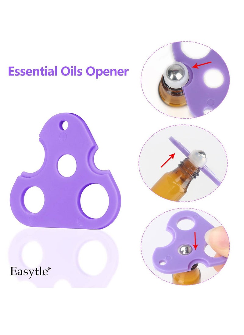 Essential Oil Tools Essential Oil Opener Essential Oil Key Tool for Essential Oil Accessories Includes 2 Openers, 6 Droppers, 6 Funnels, 72 Labels And Brush Tools Set for Glass Roll On Bottles