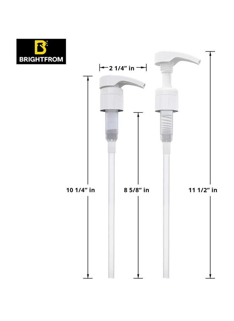 BRIGHTFROM Universal Dispensing Pump, Perfect for Shampoo & Conditioner 1L /33.8 OZ - Fits for Most Bottles or Any Refillable Bottles from 12oz to 33.8oz with 28/410 Neck Size, 2 Pack, White/Black