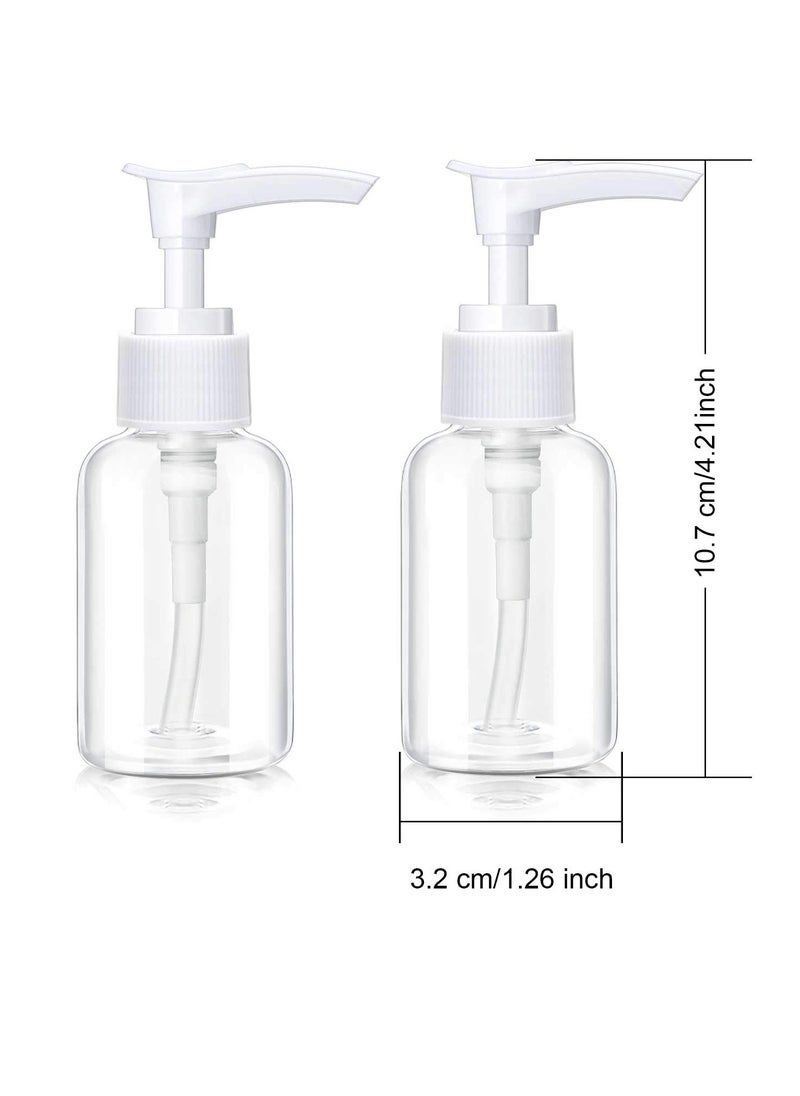 4 Pieces Transparent Travel Bottles Pump Bottle Lotion Dispenser Bottle Plastic Foamer Bottle Clear Pump Dispenser Mini Travel Pump Bottle for Cleaning, Cosmetics Packaging, Shampoo (White, 50 ml)