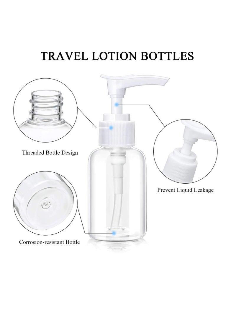 4 Pieces Transparent Travel Bottles Pump Bottle Lotion Dispenser Bottle Plastic Foamer Bottle Clear Pump Dispenser Mini Travel Pump Bottle for Cleaning, Cosmetics Packaging, Shampoo (White, 50 ml)