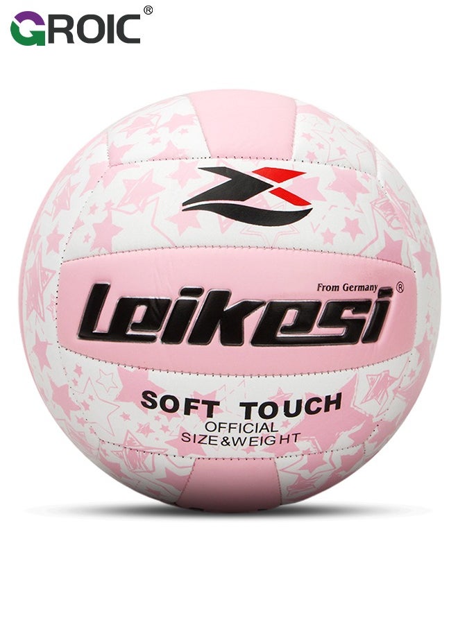 Volleyball Official Size 5,Waterproof Volleyball Light Touch Recreational Ball,Volleyball for Indoor, Outdoor and Play Game Gym Workout,PU Leather Training Practice Volley Balls