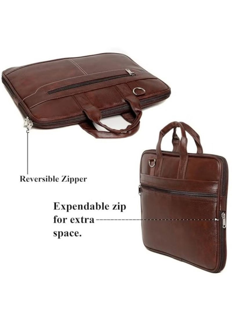 Men’s Synthetic Leather Laptop Messenger Bag – Perfect Blend of Style & Functionality