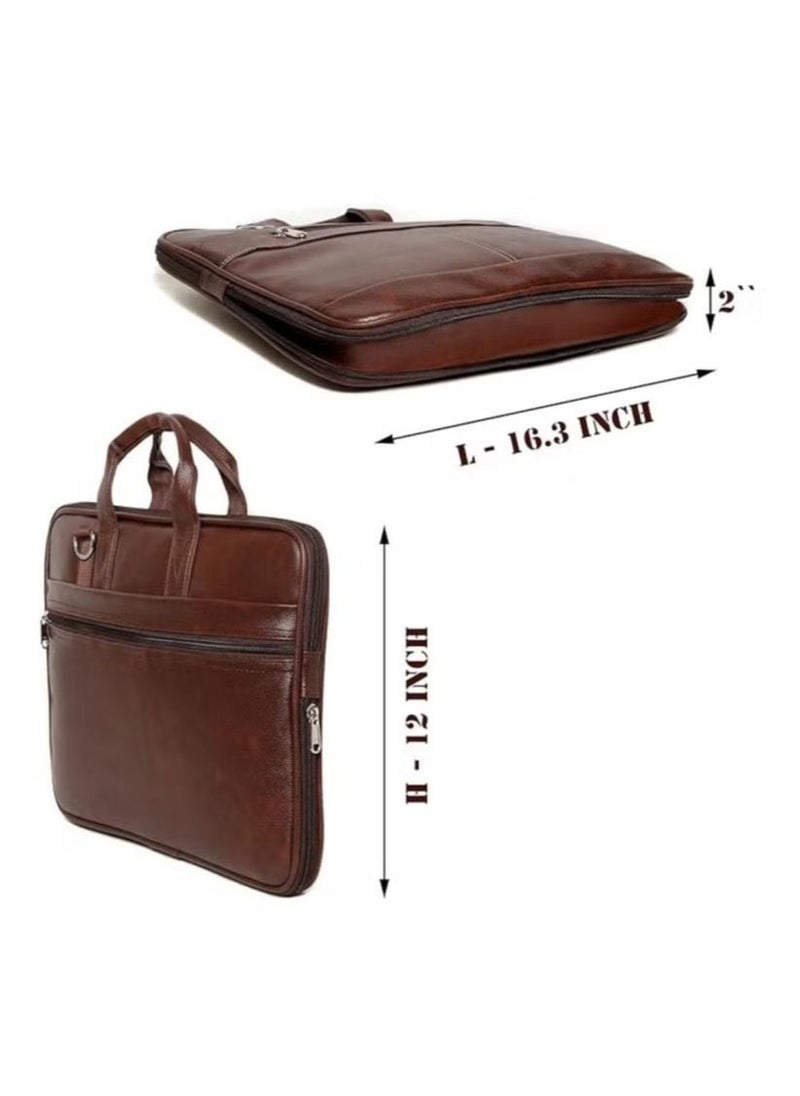 Men’s Synthetic Leather Laptop Messenger Bag – Perfect Blend of Style & Functionality