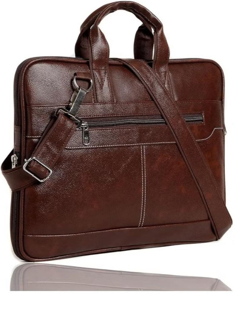 Men’s Synthetic Leather Laptop Messenger Bag – Perfect Blend of Style & Functionality