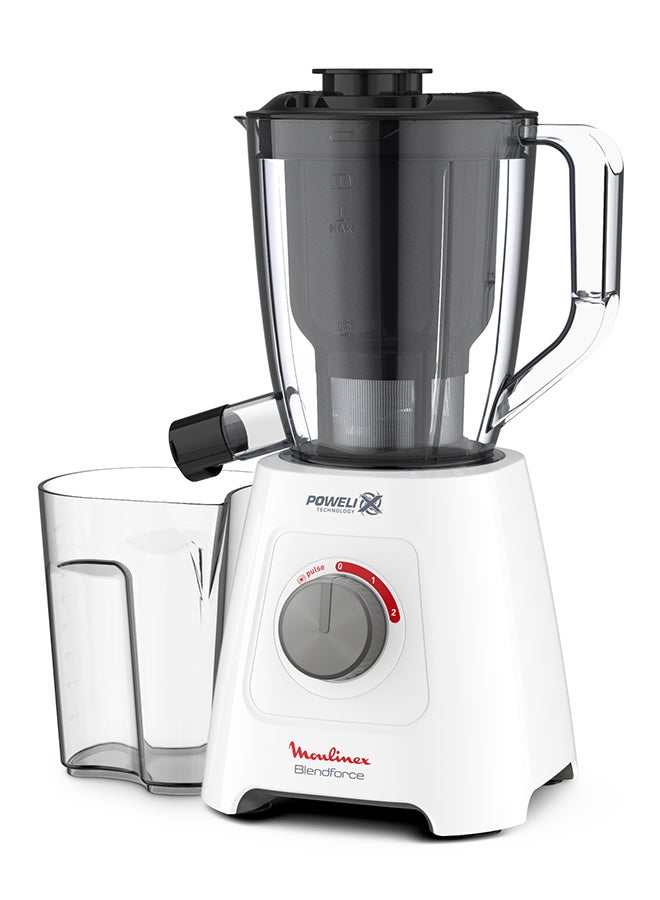 Blendforce 2 in 1, Blender with Juicer Jar, Plastic Jug, Healthy, Convenient 2 L 600 W LM42Q127 White / Black / Red