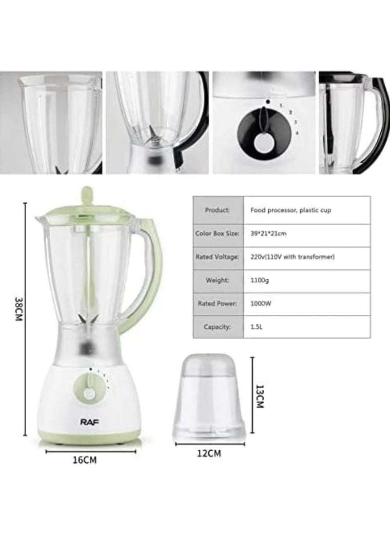 Smoothie Maker, Professional High Speed Blender 1000W with Adjustable Speeds and 1.5L Jar, Professional Mixer for Food Processor for Kitchen, 4 Stainless Steel Blades