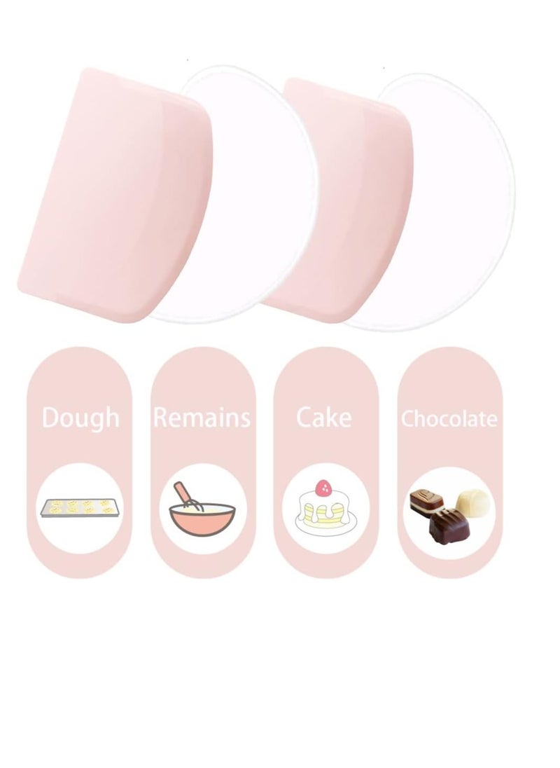 Dough Bowl Scraper Silicon Dough Scrapers Home Kitchen Food Grade PE Backing Dough Blenders Hard Cutter for Cooking Bread Cake Mixing Dough Scrapers 4 Pack