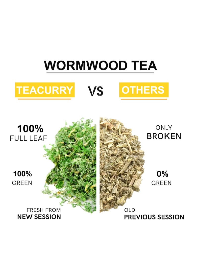 TEACURRY Wormwood Tea (1 Month Pack, 30 Tea Bags) - Helps with Digestion, Ulcer and Liver Care – Premium Himalayan Artemisia