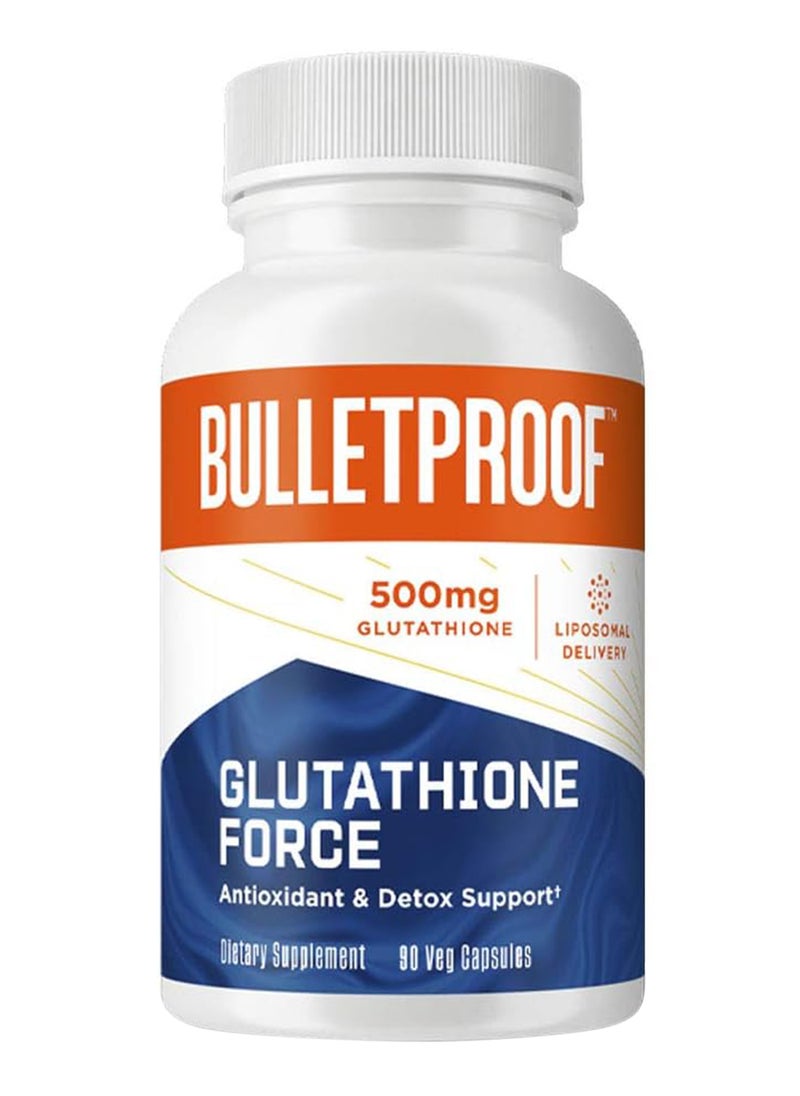 Glutathione Force Antioxidant And Detox Support Capsules 90 Count Supplement For Liver Detox And Immune Support