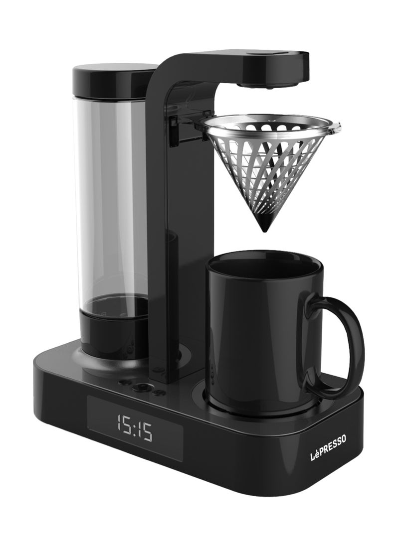 Brew Time Drip Coffee Maker with Multiple Brewing Modes / Stainless Steel Funnel / 250ml Ceramic Cup / 500mL Water Tank / Overheat-Protection / Brew Coffee Machine - Black