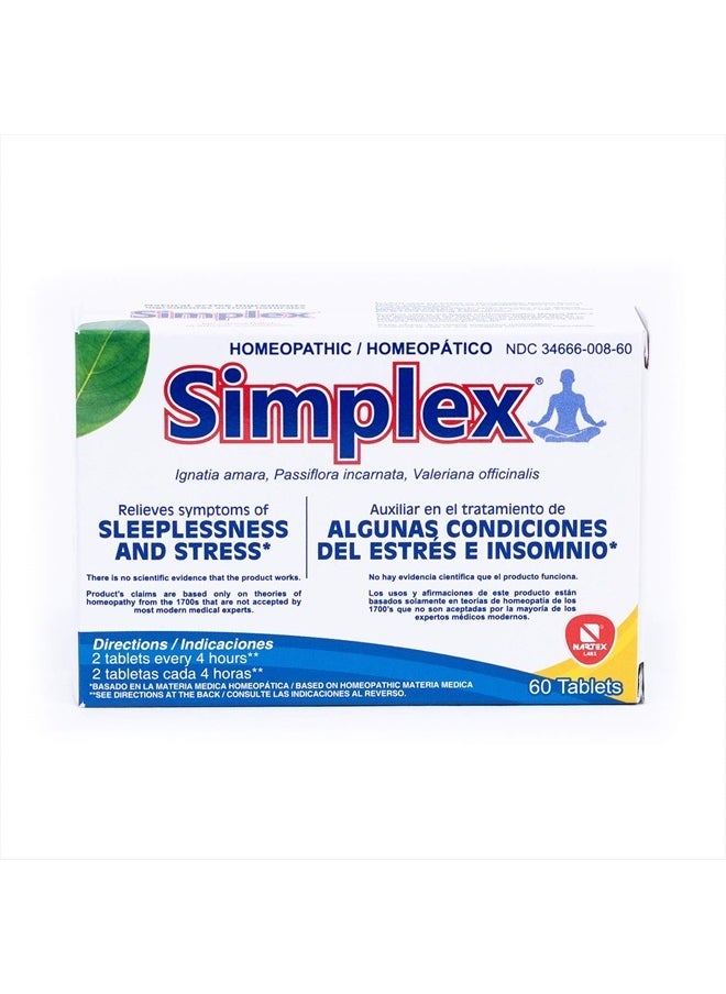 Simplex Homeopathic Sedative Tablets, 60 Count