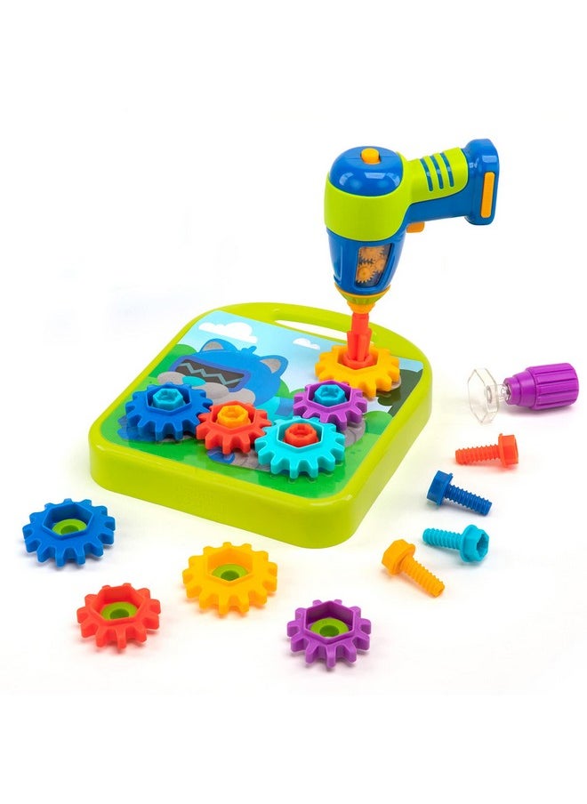 Design & Drill Gears Workshop, 55 Pieces With Electric Toy Drill, Stem Toy, Gift For Kids Ages 3+