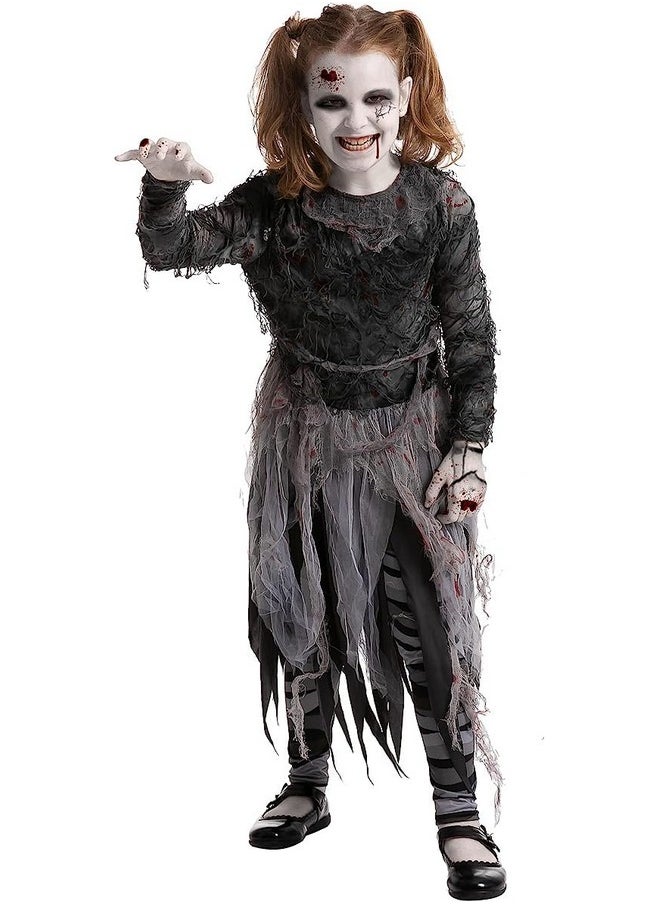 Bandage Zombie Costume, Halloween Girl Scary Costume For Halloween Dress Up Party, Role Playing, Themed Parties-S(5-7Yr)