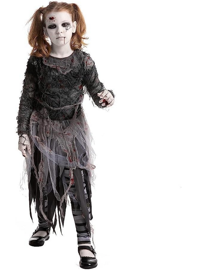 Bandage Zombie Costume, Halloween Girl Scary Costume For Halloween Dress Up Party, Role Playing, Themed Parties-S(5-7Yr)