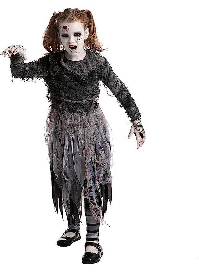 Bandage Zombie Costume, Halloween Girl Scary Costume For Halloween Dress Up Party, Role Playing, Themed Parties-S(5-7Yr)