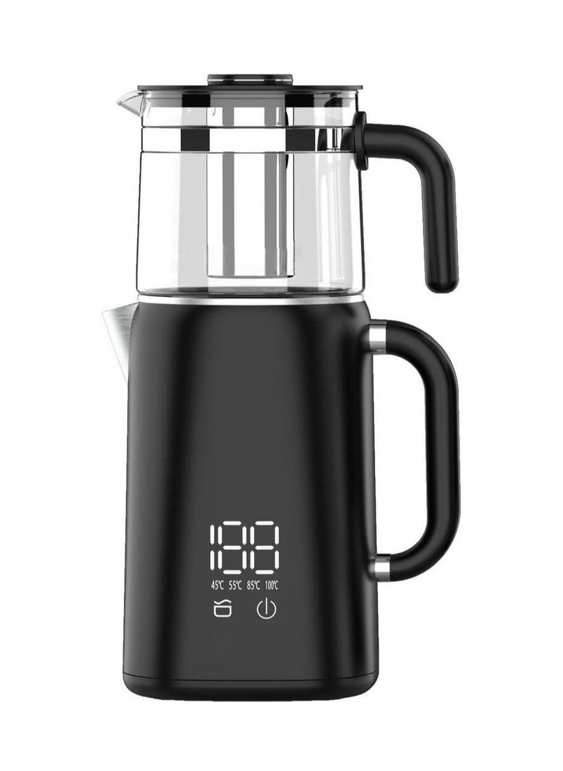 Electric Tea Maker Kettle 1.7L with 1.2L Teapot | 1800W Fast Boil & Keep Warm Base | Multifunctional Kettle for Tea, Coffee, and Hot Water | Portable Design