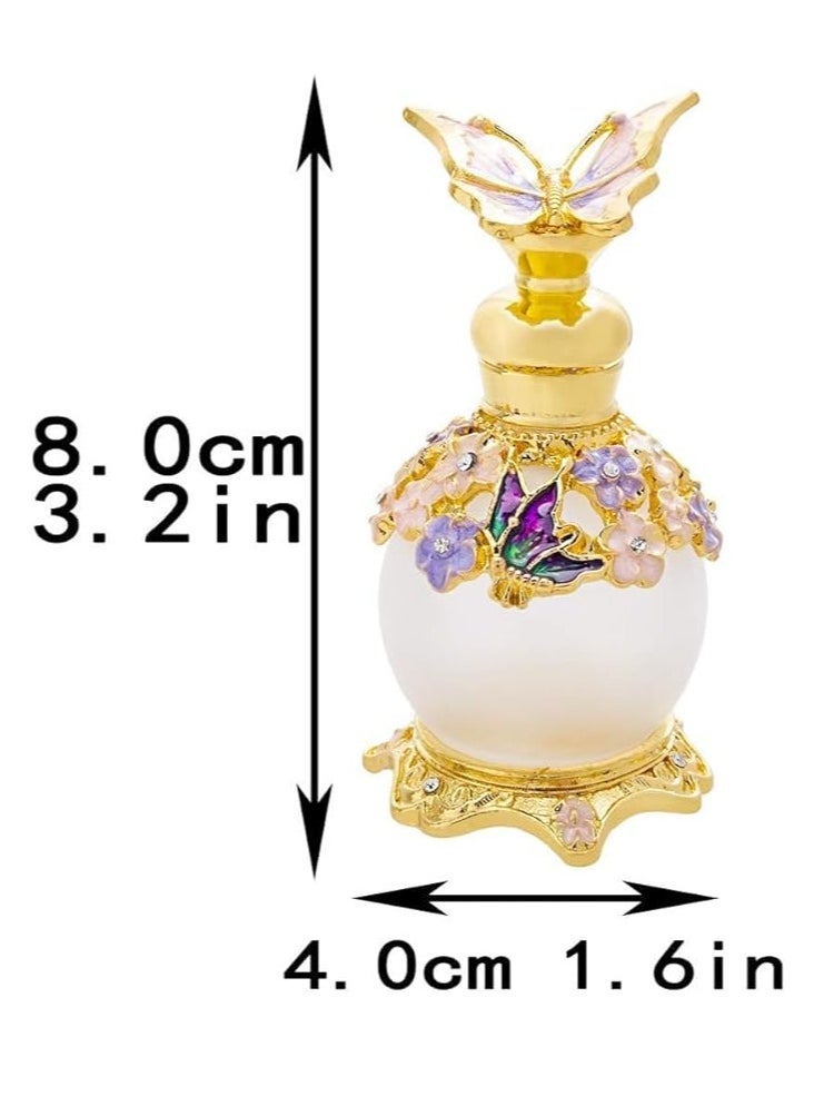 15ML Vintage Butterfly Decoration Perfume Bottle Empty Refillable Reusable Perfume Container Fancy Essential Oil Drop Bottle Decoration ﻿