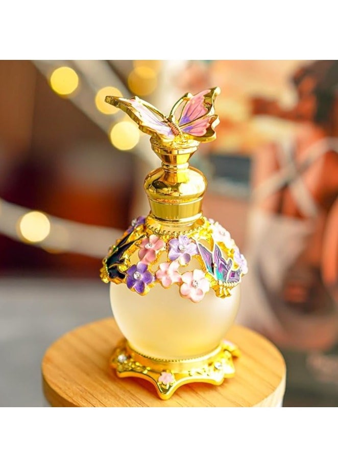 15ML Vintage Butterfly Decoration Perfume Bottle Empty Refillable Reusable Perfume Container Fancy Essential Oil Drop Bottle Decoration ﻿