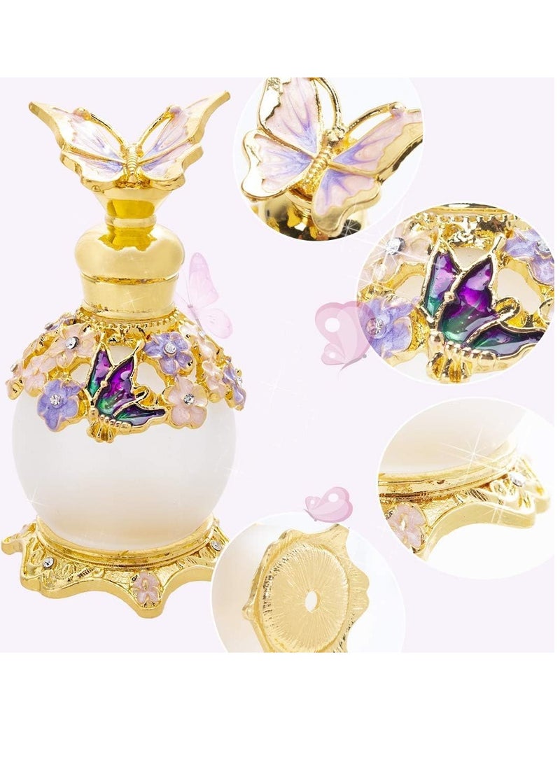 15ML Vintage Butterfly Decoration Perfume Bottle Empty Refillable Reusable Perfume Container Fancy Essential Oil Drop Bottle Decoration ﻿