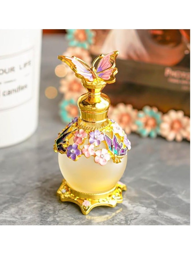 15ML Vintage Butterfly Decoration Perfume Bottle Empty Refillable Reusable Perfume Container Fancy Essential Oil Drop Bottle Decoration ﻿