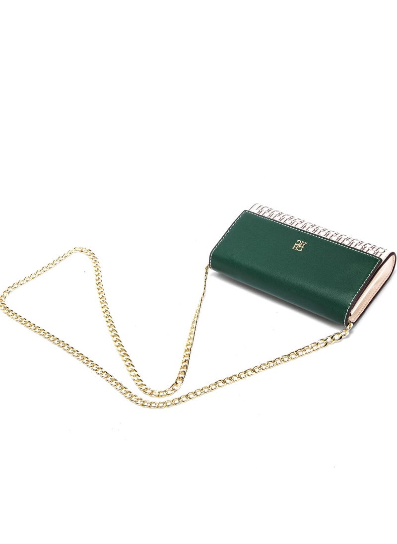 Small Crossbody Bag for Women,Cell Phone Purse Women's Shoulder Handbags Wallet Purse with Credit Card Slots Gold Hardware Chain Purses Shoulder Bag(Green)