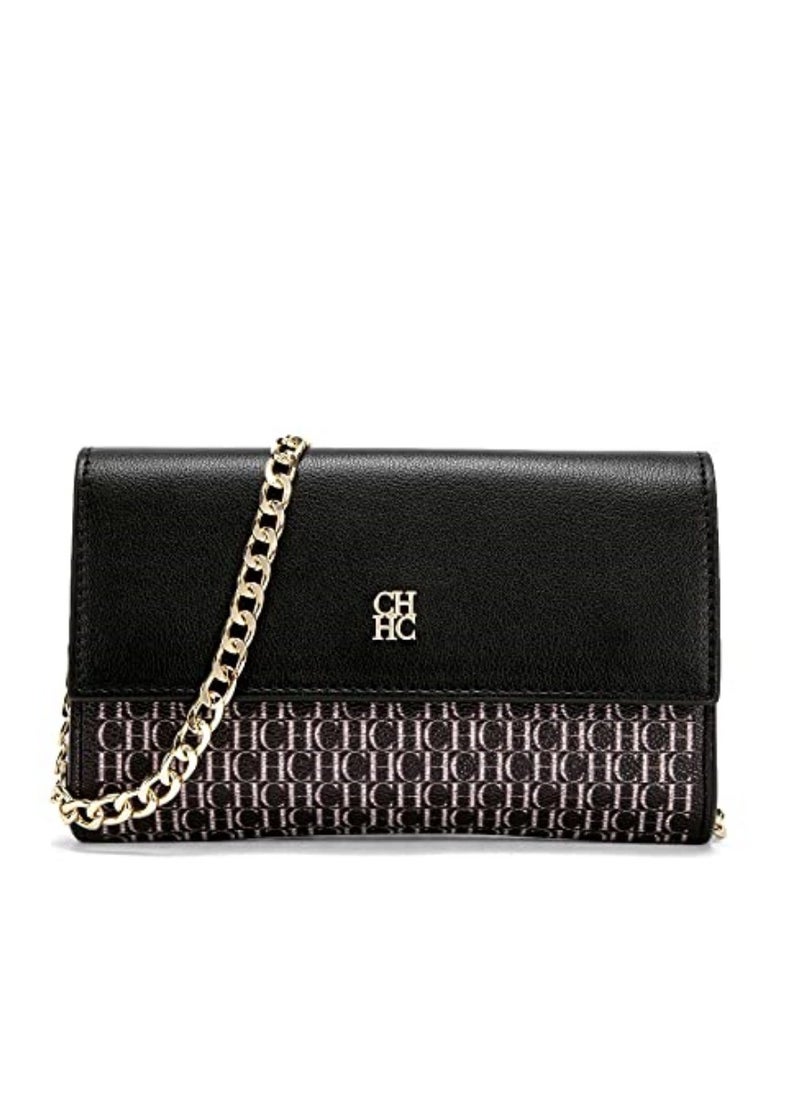 Small Crossbody Bag for Women,Cell Phone Purse Women's Shoulder Handbags Wallet Purse with Credit Card Slots Gold Hardware Chain Purses Shoulder Bag(Black)