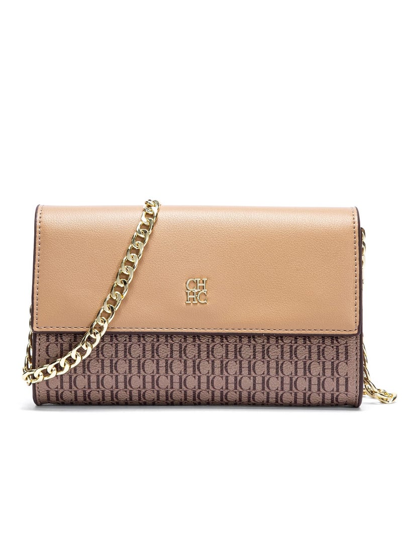 Small Crossbody Bag for Women,Cell Phone Purse Women's Shoulder Handbags Wallet Purse with Credit Card Slots Gold Hardware Chain Purses Shoulder Bag(Khaki)