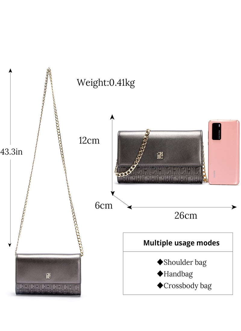 Small Crossbody Bag for Women,Cell Phone Purse Women's Shoulder Handbags Wallet Purse with Credit Card Slots Gold Hardware Chain Purses Shoulder Bag(Bronze)